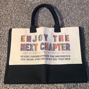 Inspirational Black and White Tote Bag - CO-WORKER DEPARTING GIFT